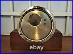 Vtg Seth Thomas Corsair E537-000 Brass Ship Clock Wood Base WORKS & HAS 2 KEYS