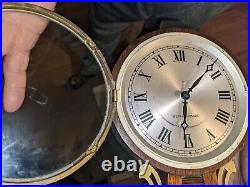 Vtg Seth Thomas Electric Banjo Wall Clock Mansfield DE image Working mahogany