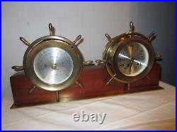 Vtg Seth Thomas Helmsman Ships Clock 1052 & Barometer 1552 INTERNAL PICS SHOWN