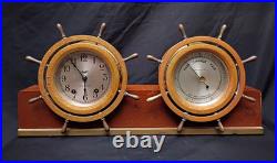 Vtg Seth Thomas Reggatta 3 Ships Clock Barometer set working condition