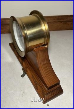 Vtg Seth Thomas Ship Brass Clock Corsair-W with Marine Wood Base German Movt Vtg Seth Thomas Ship Brass Clock Corsair-W with Marine Wood Base German Movt