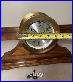 Vtg Seth Thomas Ship Brass Clock Corsair-W with Marine Wood Base German Movt Vtg Seth Thomas Ship Brass Clock Corsair-W with Marine Wood Base German Movt