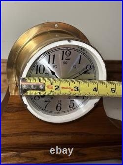 Vtg Seth Thomas Ship Brass Clock Corsair-W with Marine Wood Base German Movt Vtg Seth Thomas Ship Brass Clock Corsair-W with Marine Wood Base German Movt