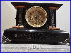 WORKS GREAT! Beautiful Antique Seth Thomas Adamantine Mantle Clock