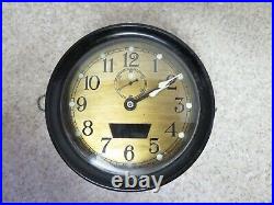 WW2 US Navy 1942 Seth Thomas Mark I-Deck Clock Bakelite Case Brass Face