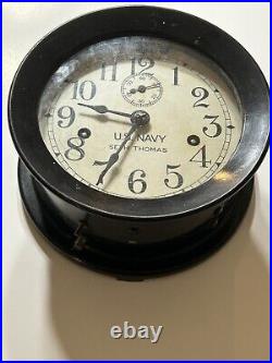 WWII United States Navy Ship Wall Clock Seth Thomas