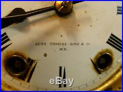 Wonderful Seth Thomas Sons & Company Gilt Figural Mantel Clock Circa 1872