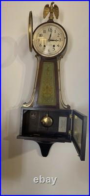 Working Antique Seth Thomas 8 Day Navy Banjo Wall Clock