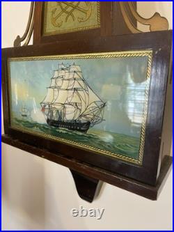 Working Antique Seth Thomas 8 Day Navy Banjo Wall Clock