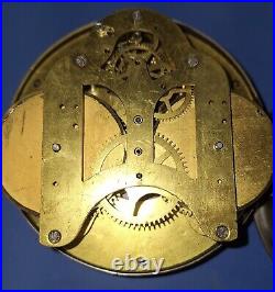 Working Antique Seth Thomas Ship's Clock Brass Movement Nickel Case Dual- Spring