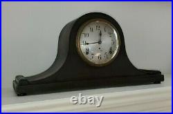 Working Antique Seth Thomas Tambour Mantel 8 Day Clock with Key and Pendulum