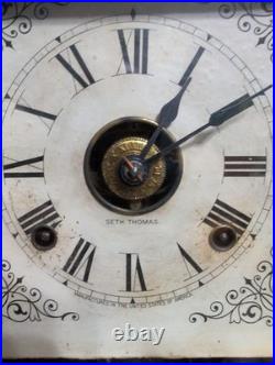 Working Antique Seth Thomas Victorian Around The World Mantle Clock Key Included