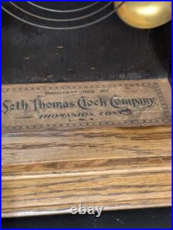 Working Antique Seth Thomas Victorian Around The World Mantle Clock Key Included