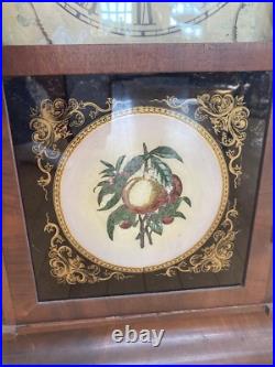 Working Seth Thomas Antique Weight Driven Painted Glass Clock Paymouth CT 19th C