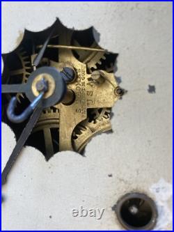 Working Seth Thomas Antique Weight Driven Painted Glass Clock Paymouth CT 19th C