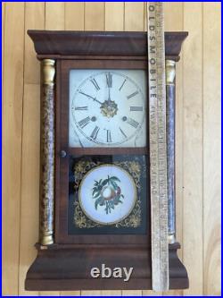 Working Seth Thomas Antique Weight Driven Painted Glass Clock Paymouth CT 19th C