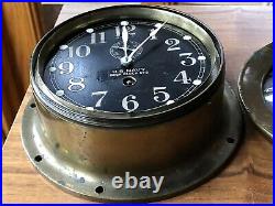 Ww1 Brass Seth Thomas #2 U. S. Navy deck clock Works Great Rare