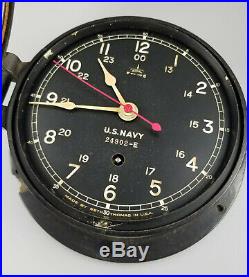 Wwii 1942 Vintage Seth Thomas Us Navy Military Ships Clock Runs Good