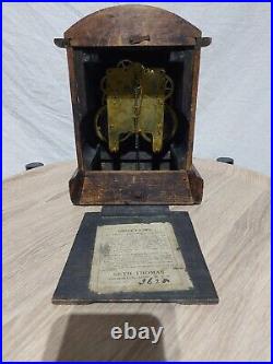 @antique Seth Thomas Adamantine Mantle Clock With Key No Weight In Back USA Made